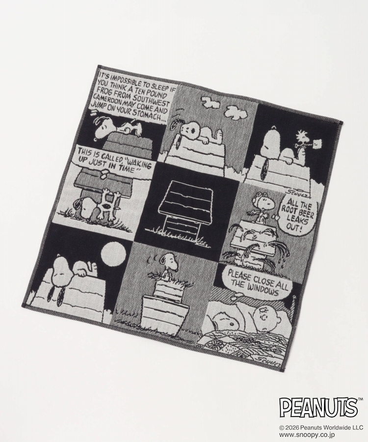PEANUTS モノトーン三重ガーゼハンカチ