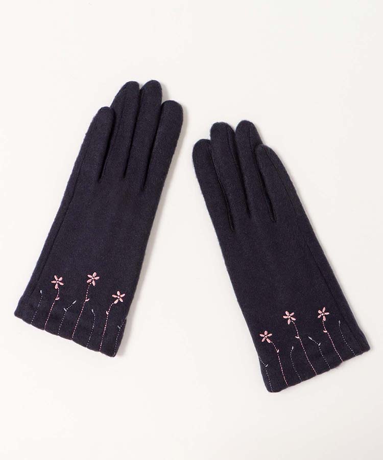 指フードフラワー刺繍グローブ