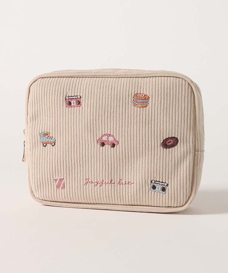 ジョイフルビットコーデュロイスクエアポーチ