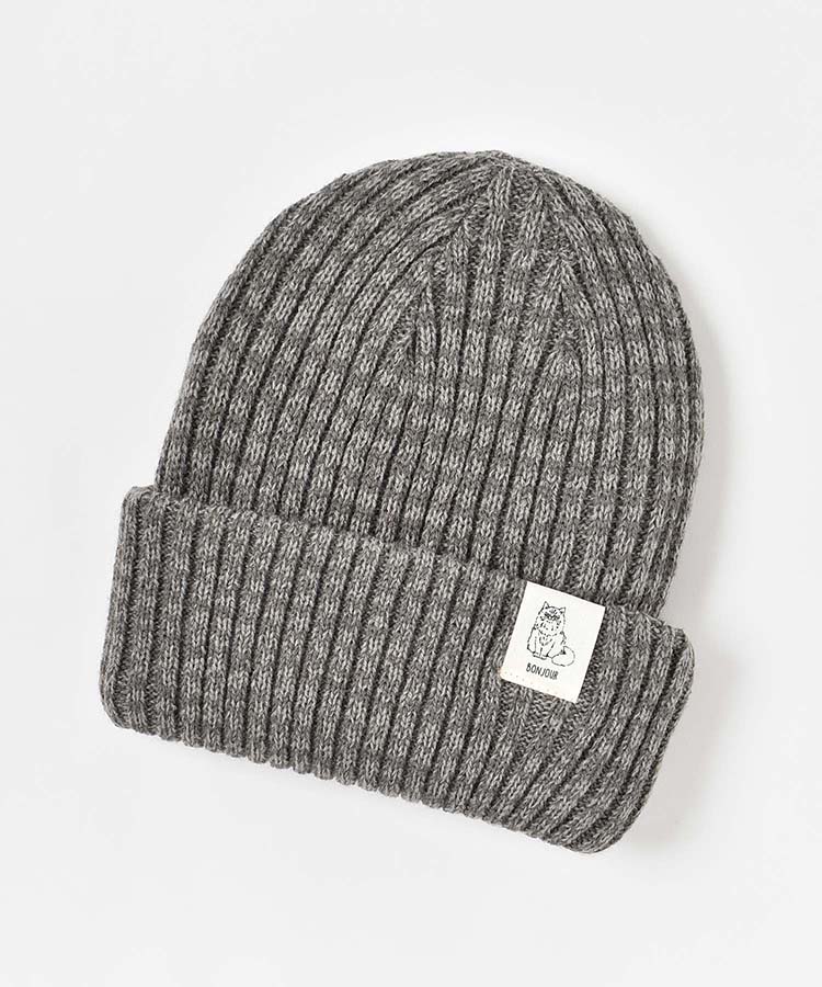 リバーシブル2WAYMIXリブ＆ケーブルニット帽