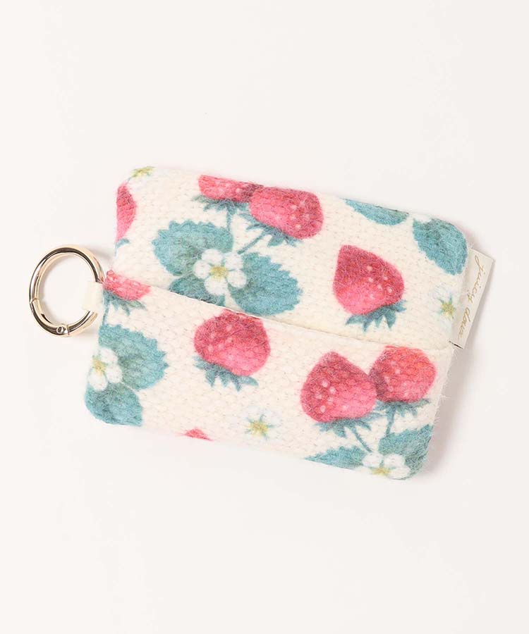 ジューシードゥーシェニール織いちごカラビナ付きティッシュポーチ