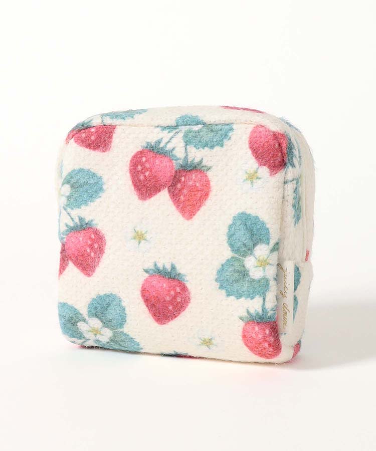 ジューシードゥーシェニール織いちごボックスポーチ