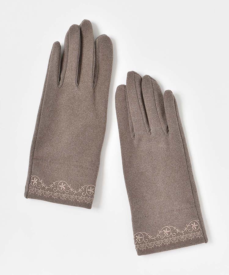 指フードレース刺繍グローブ