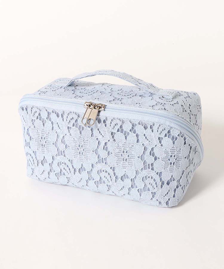 レース刺繍ビッグメイクポーチ