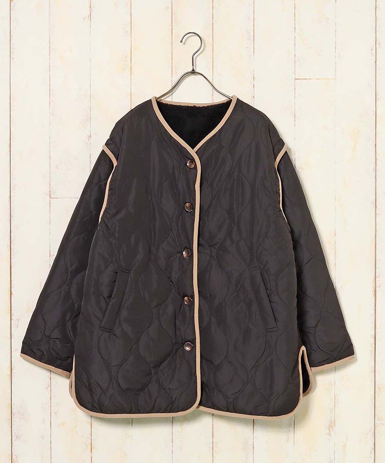 ≪SALE≫付け袖3wayリバーシブルキルトボアブルゾン