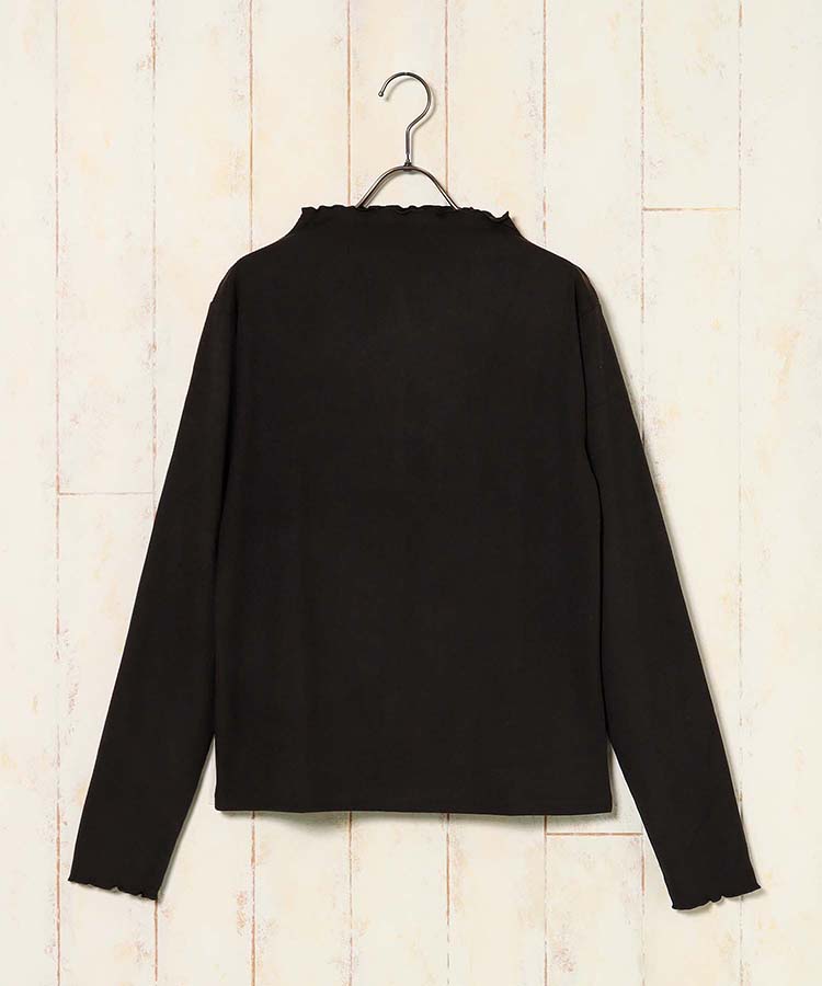 起毛リブプチハイネックロンT