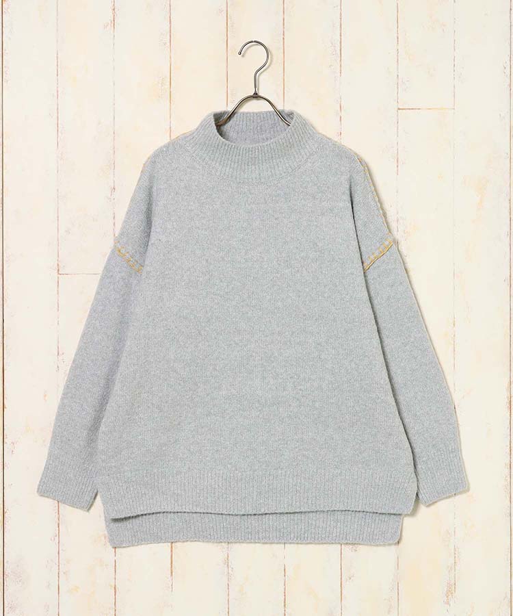 天竺配色ハンドステッチプルオーバー