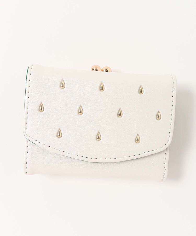 いちごがま口折財布