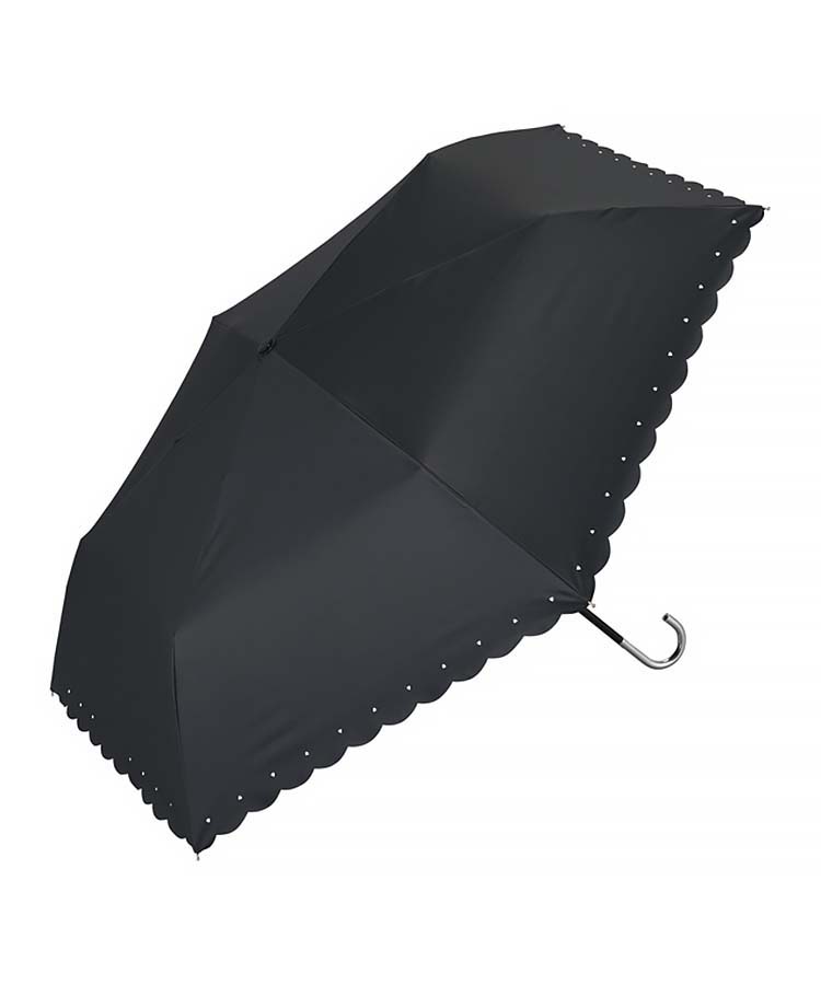 遮光シルバーリボンハート晴雨兼用折りたたみ傘