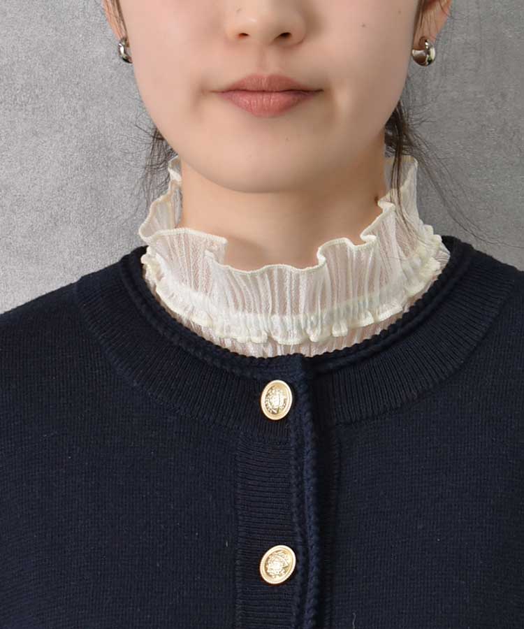 シアープリーツ付け襟