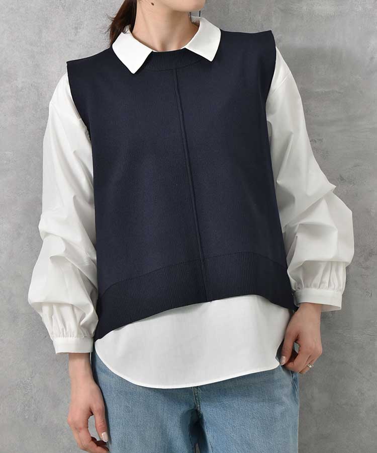 ニット付きブラウス