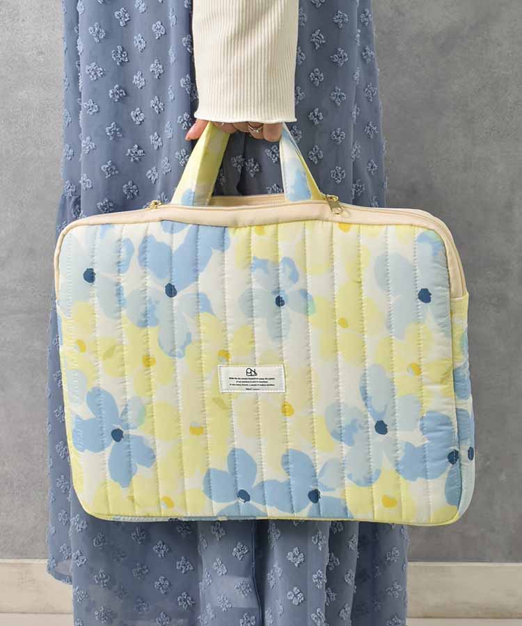 【WEB限定】フラワーはっ水キルティングPCケースL