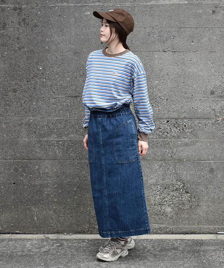 Bouncy.ワッペン付ボーダーロンT