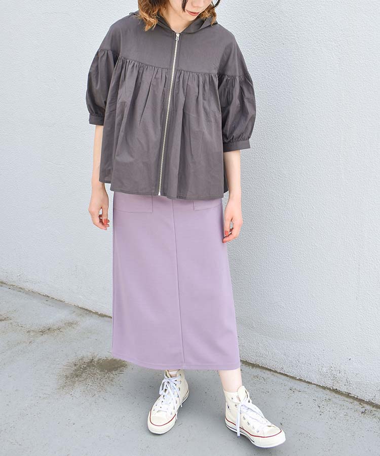 ギャザージップパーカー