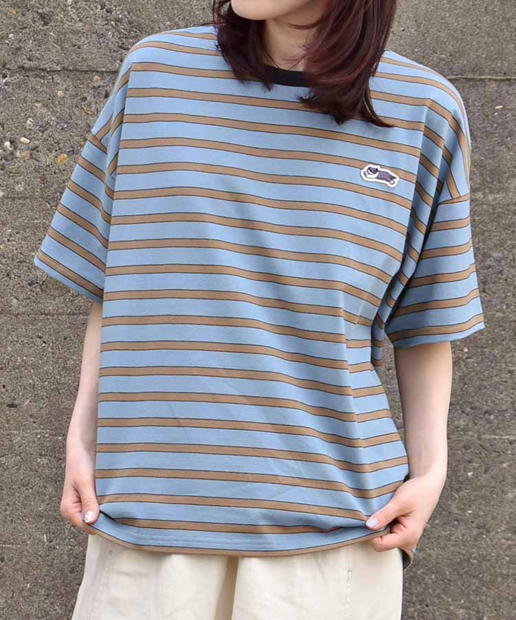 Bouncy.ワッペン付ボーダーTシャツNO1