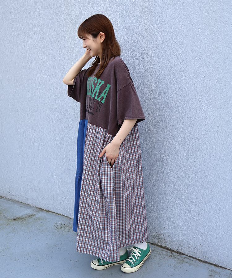 ≪SALE≫切り替えロゴワンピース