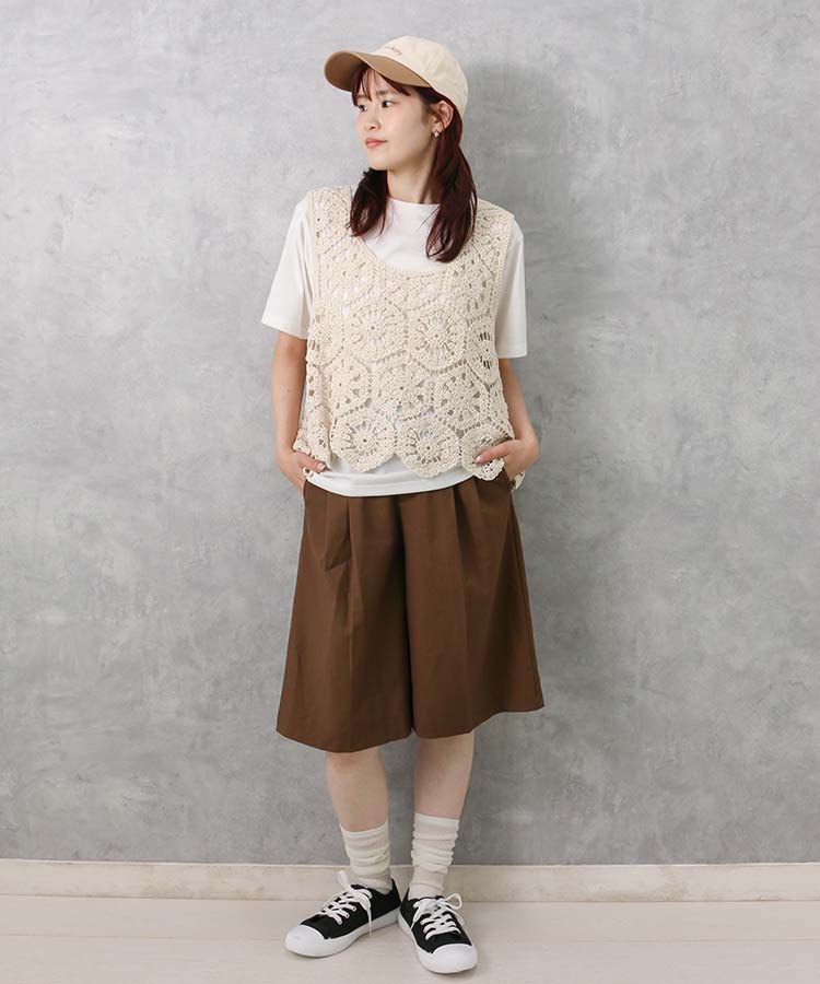 カギ針ベスト付Tシャツ