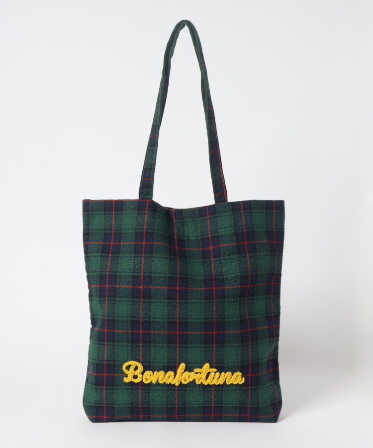 ロゴサガラ刺繍チェックトート