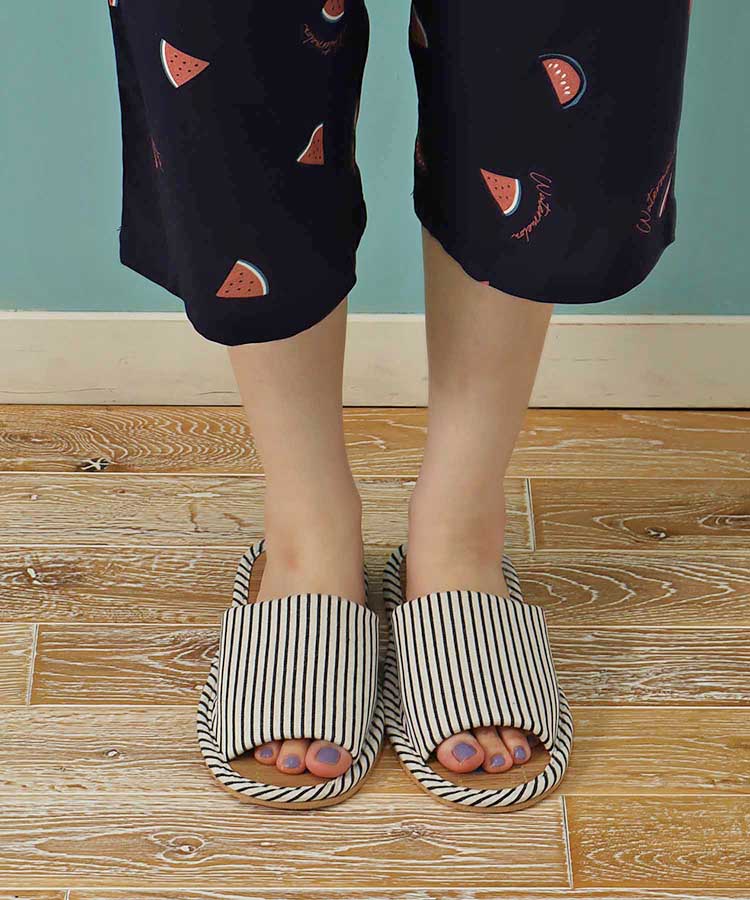 ≪SALE≫マルチストライプ竹スリッパL