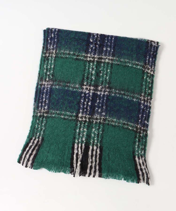 アクリルモヘアチェックストール