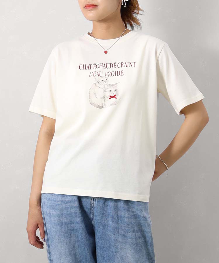 ≪SALE≫le petaleツインキャットリボンTシャツ