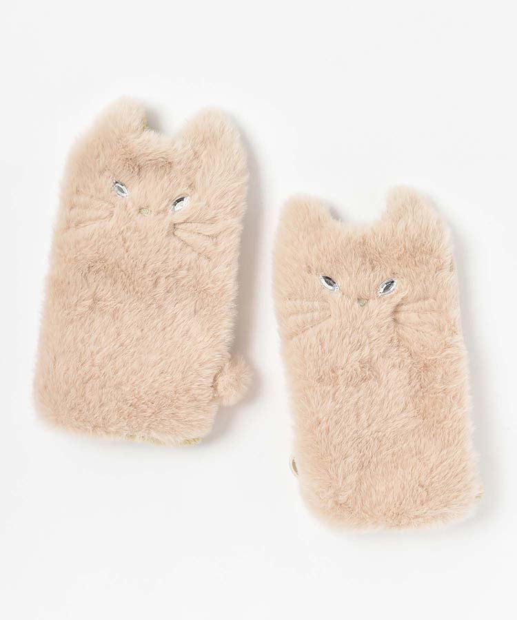 指なしネコファーグローブ