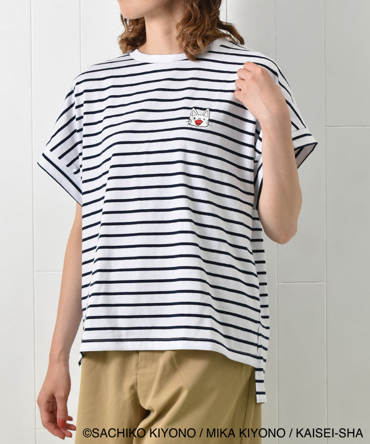 ノンタンボーダー刺繍Tシャツ