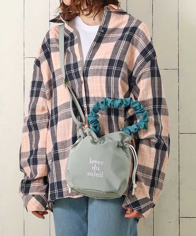 ≪SALE≫フリルハンドル巾着ミニトート