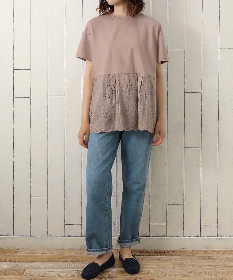 ≪SALE≫冷感カノコスカラップレース切替プルオーバー