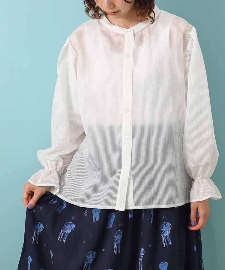 ≪SALE≫シアーバックリボンブラウス