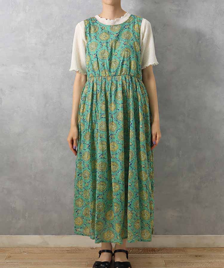 ≪SALE≫袖なし総柄ワンピース25NO3