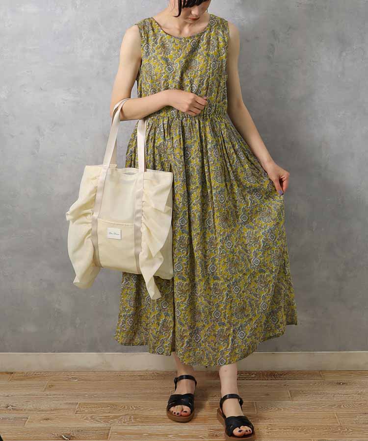 ≪SALE≫袖なし総柄ワンピース25NO2