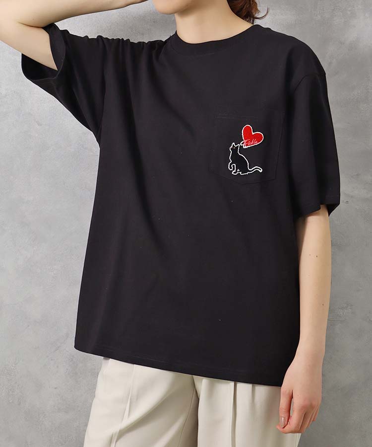 ハートネコポケットＴシャツ