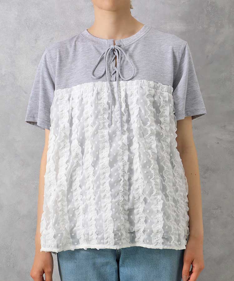 le petaleドビーフリル切り替えＴシャツ
