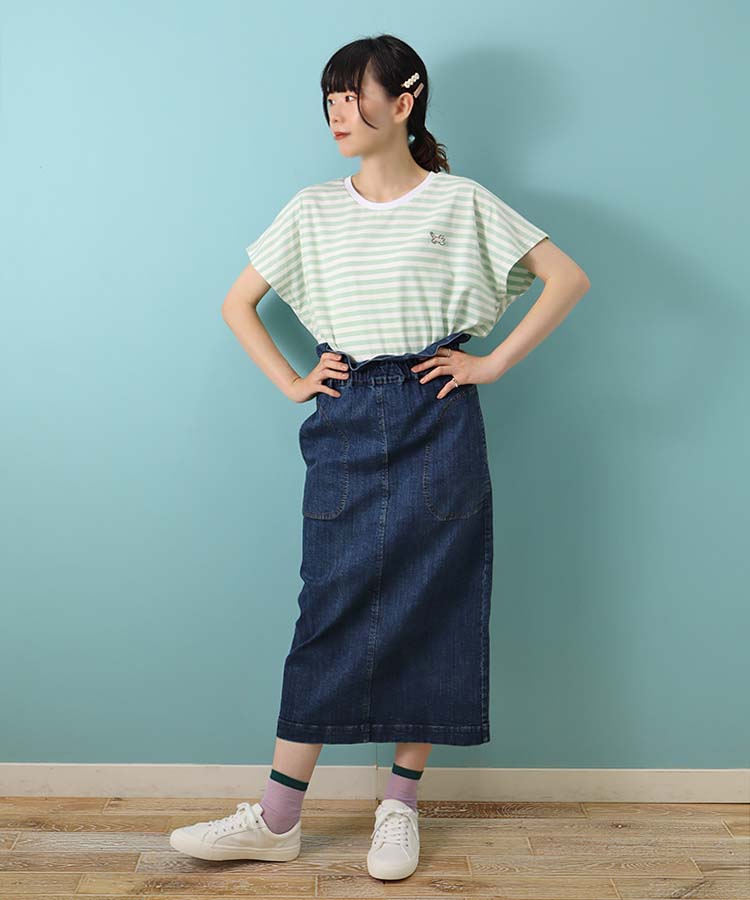 CYILABO刺繍ボーダーTシャツ