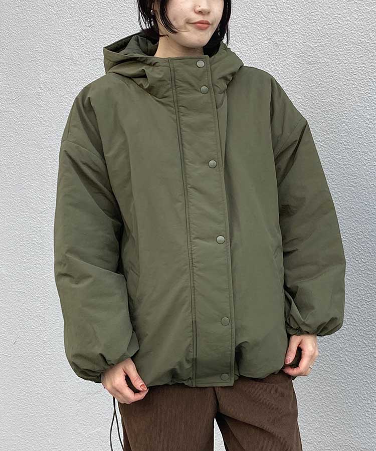 フード付きキルト中綿ブルゾン