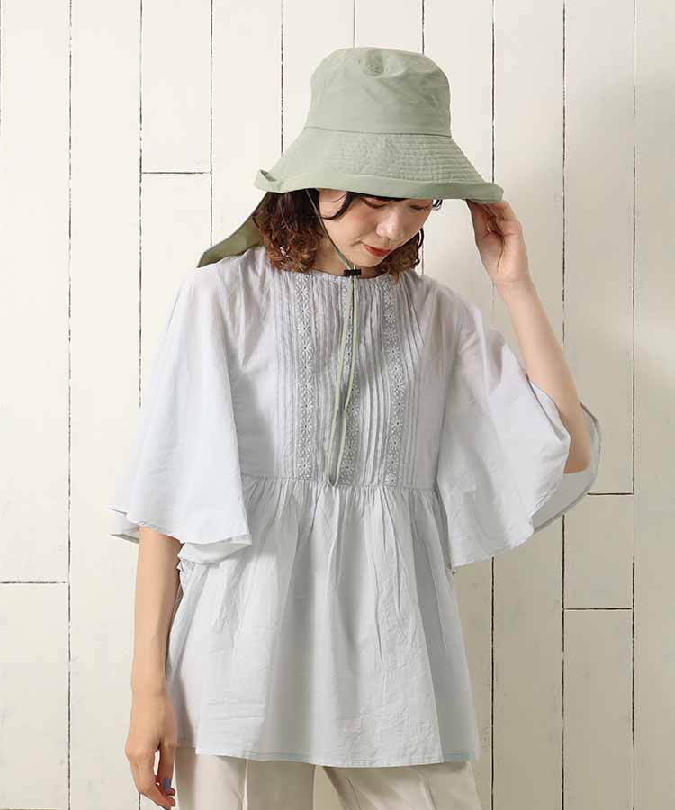 ≪SALE≫ネックカバー付きUVワイドブリムハット