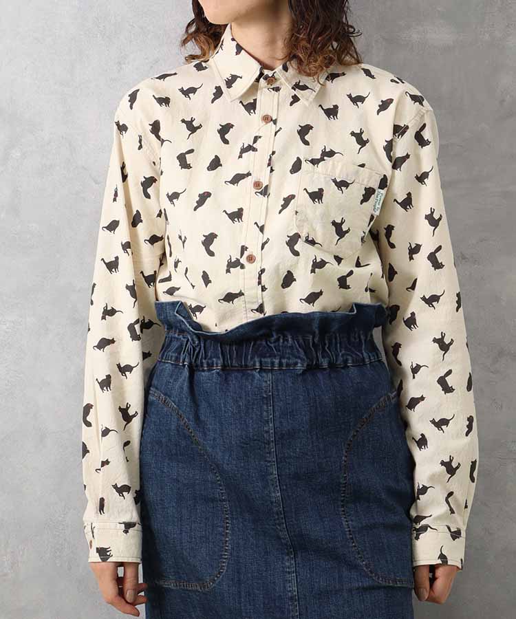 総柄プリントシャツ