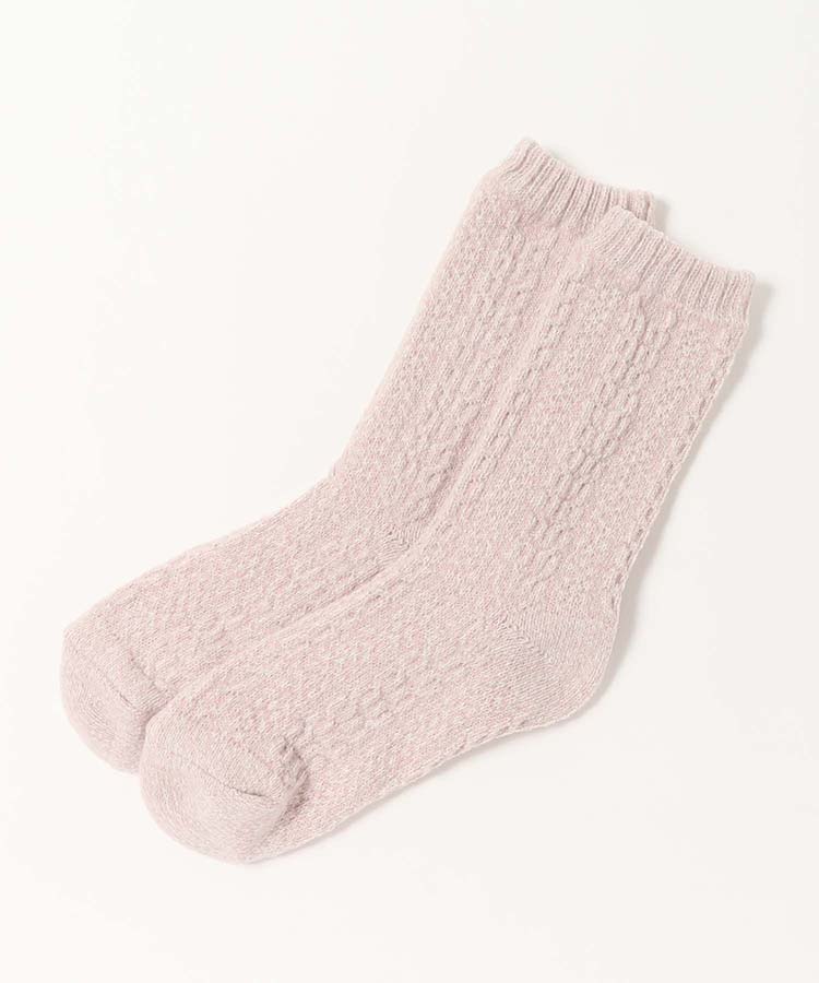 鹿の子畦シルク混ソックス