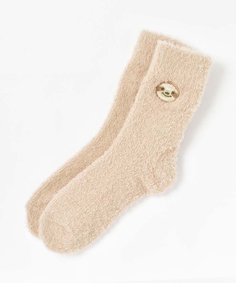 アニマル刺繍ルームソックス