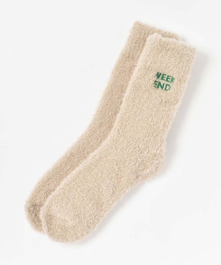レタリング刺繍ルームソックス