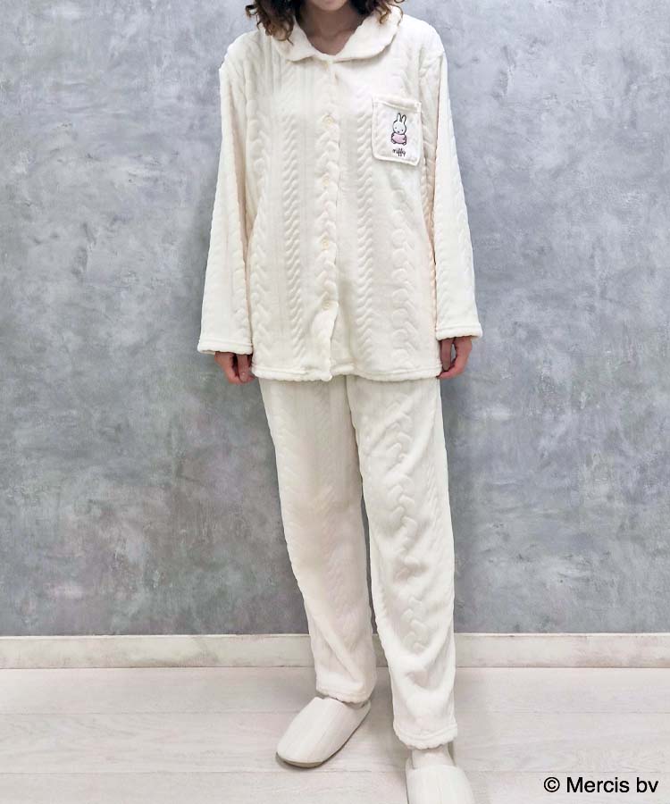 ミッフィーロープ柄前開きパジャマ上下セット