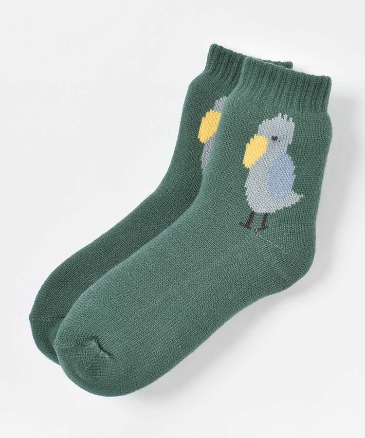 ハシビロコウワンポイント裏ボアソックス