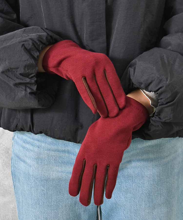 バイカラー指フードグローブ