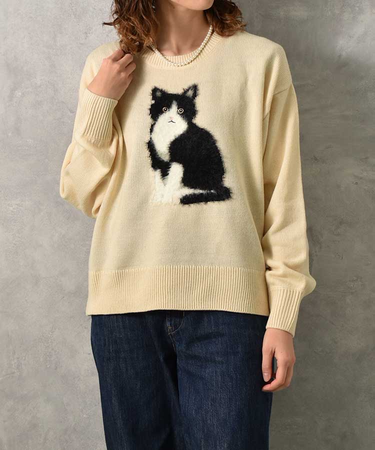 le petale Fluffy catニットプルオーバー