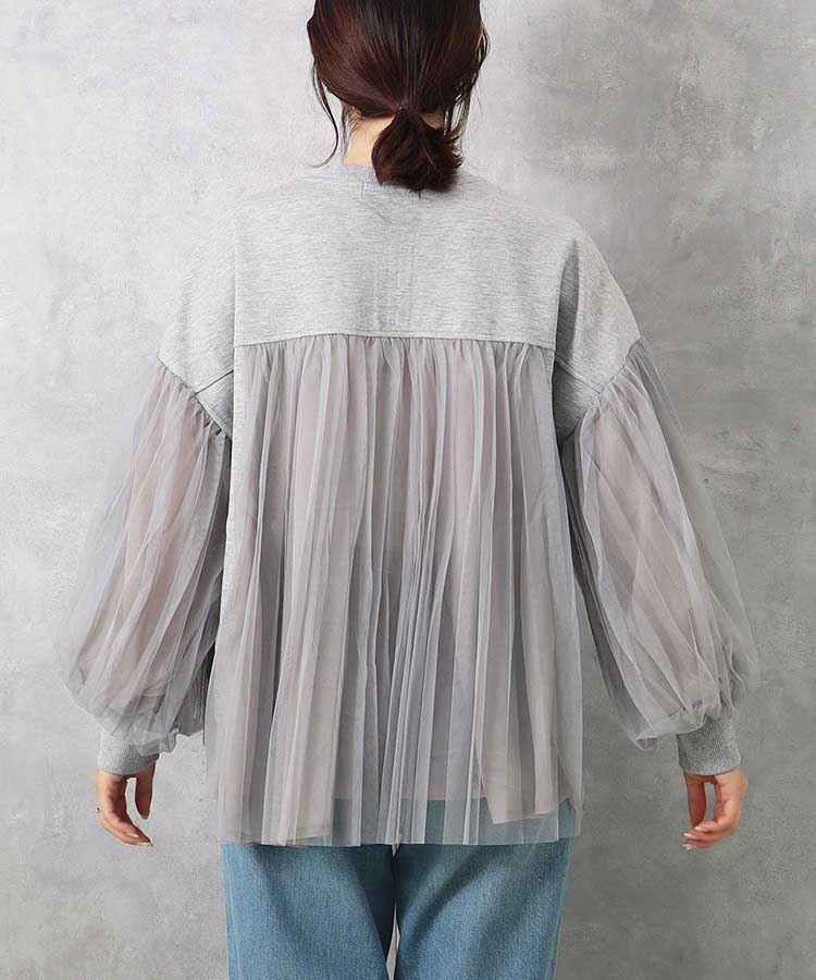 ≪SALE≫【WEB限定】ポンチ×チュールプリーツブルゾン