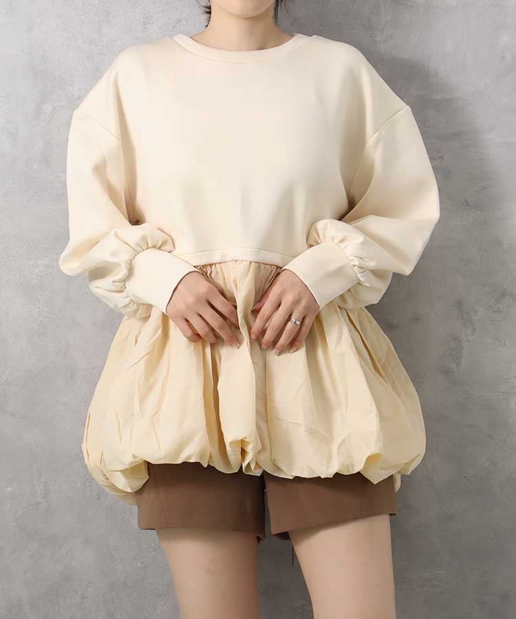 ≪SALE≫【WEB限定】裾バルーンペプラムプルオーバー