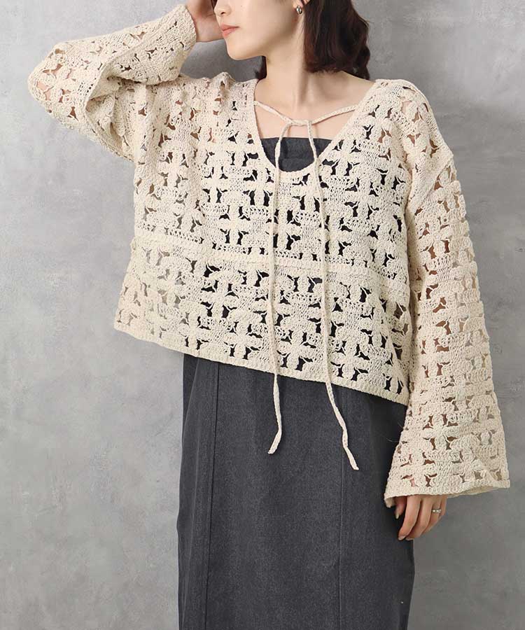 ≪SALE≫【WEB限定】クロシェ前後2wayトップス