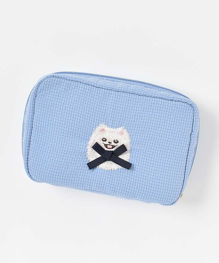 ドッグリボン多ポケットリップルポーチ