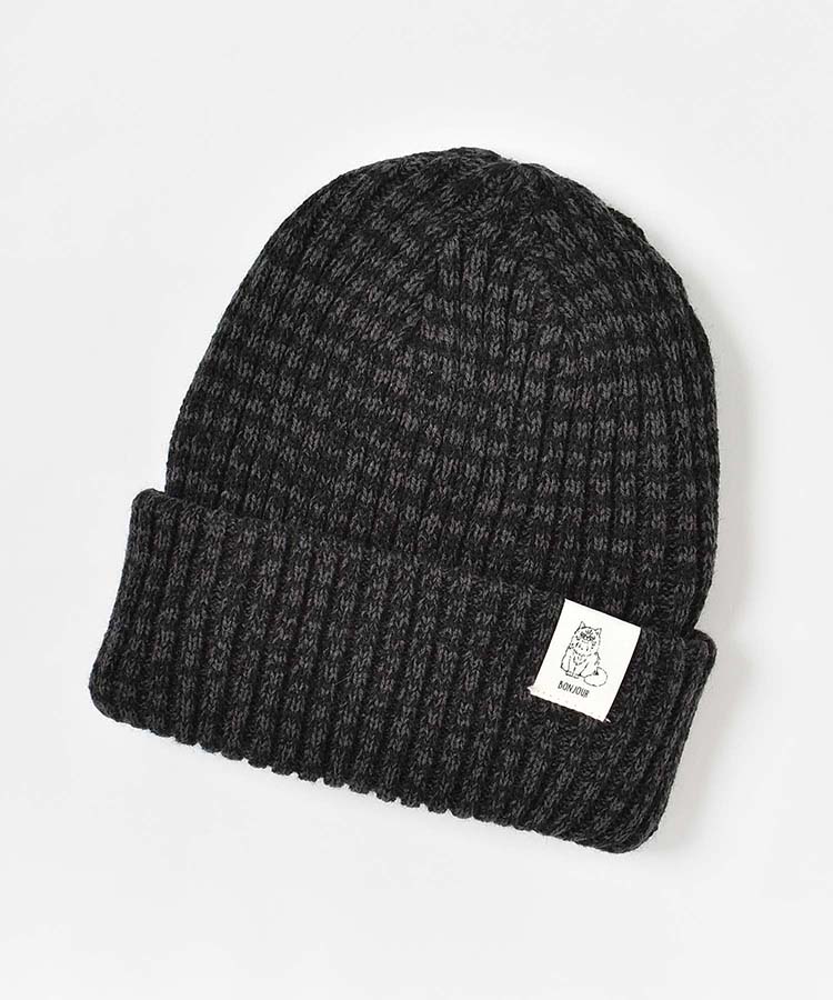 リバーシブル2WAYMIXリブ＆ケーブルニット帽